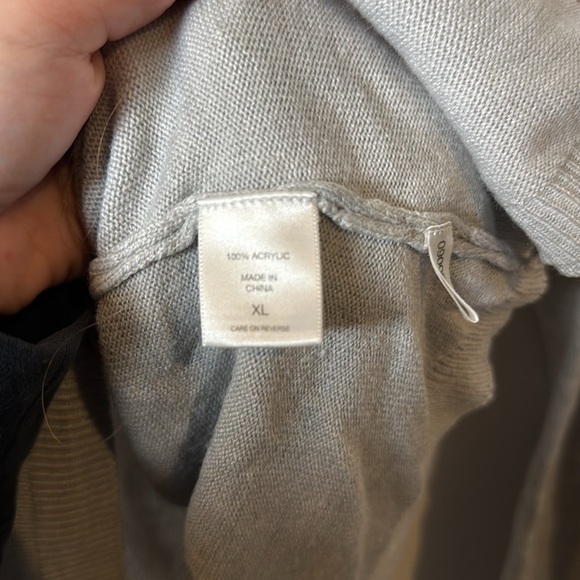 New York Company NYC Womens Gray/Orange Argyle Sweater V-neck Pullover size XL - Picture 3 of 8